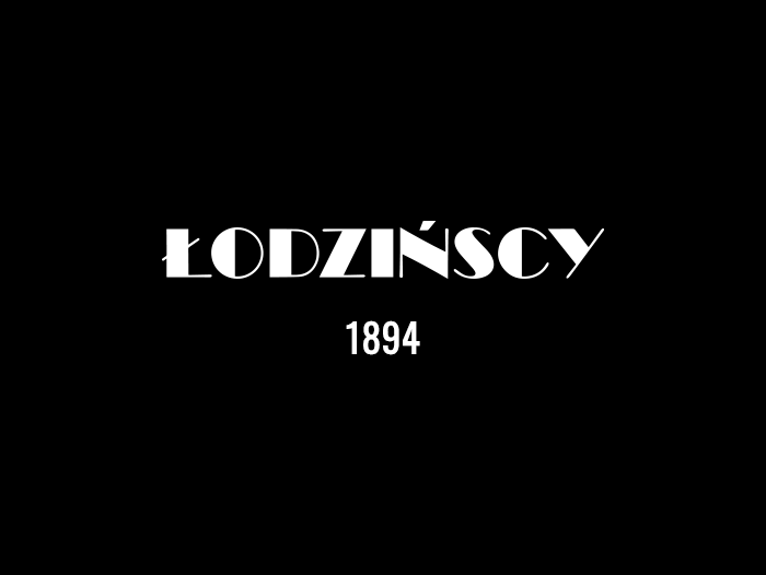 Logo jubilera Łodzińscy z datą powstania salonu z biżuterią w Krakowie